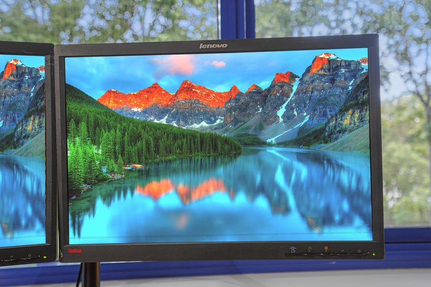 Lenovo LT2252Pwd 22" Dual Monitor Work From Home Setup with Arm & Cables (Refurbished)