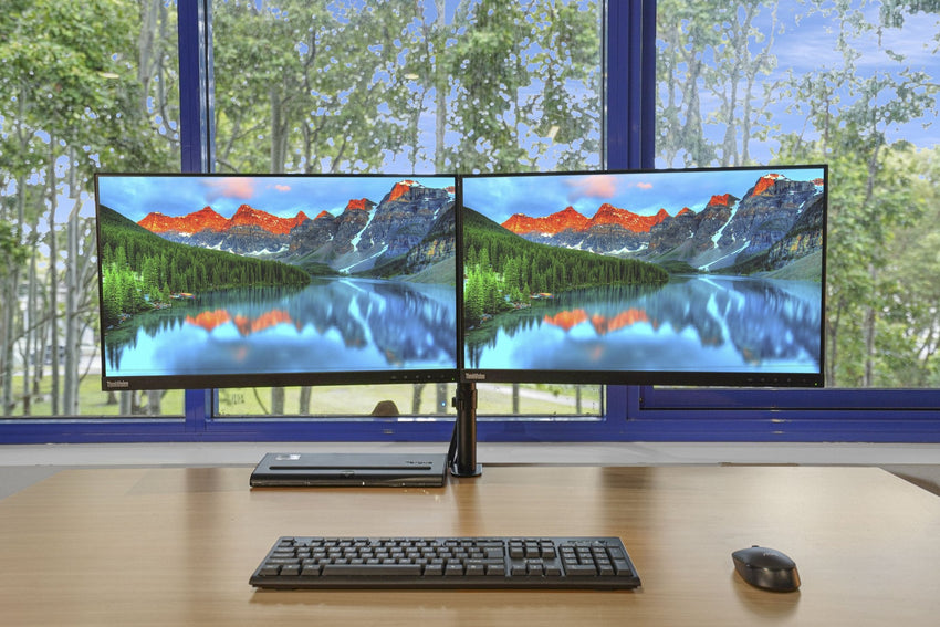 Lenovo Borderless FHD 24" Dual Monitor Setup (Refurbished)